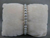 ESTATE 3.0CT ROUND DIAMOND 14K WHITE GOLD 3D CLASSIC BEZEL TENNIS BRACELET 11017