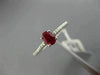 ESTATE .46CT DIAMOND & AAA RUBY 18KT WHITE GOLD OVAL FRIENDSHIP ENGAGEMENT RING
