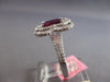 1.83CT DIAMOND & AAA RUBY 18KT WHITE GOLD OVAL & ROUND 4 LEAF CLOVER FLOWER RING