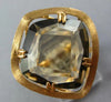 ESTATE 12.26CT AAA SMOKEY TOPAZ 14KT ROSE GOLD 3D SOLITAIRE SQURE FUN RING