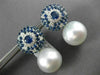 LARGE 5.84CT DIAMOND AAA SAPPHIRE & SOUTH SEA PEARL 18KT WHITE GOLD 3D EARRINGS