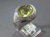 EXTRA LARGE 6.85CT DIAMOND & AAA GREEN AMETHYST 18K WHITE GOLD OVAL & ROUND RING