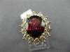 LARGE 7.10CT DIAMOND & RHODOLITE 14K ROSE GOLD 3D PRINCESS DIANA ENGAGEMENT RING
