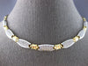 WIDE & LONG 1.82CT DIAMOND 14KT 2 TONE GOLD OVAL SEMI ETERNITY TENNIS NECKLACE