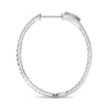 ESTATE .50CT DIAMOND 14KT WHITE GOLD 3D CLASSIC INSIDE OUT HOOP HANGING EARRINGS