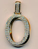 ESTATE EXTRA LARGE 1.57CT DIAMOND 14K YELLOW GOLD O INITIAL FUN FLOATING PENDANT