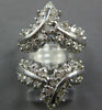 ESTATE LARGE 1.47CT DIAMOND 14KT WHITE GOLD 3D MULTI ROW DOUBLE V INSERT RING