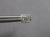 ESTATE .25CT DIAMOND 14KT WHITE GOLD 3D PRINCESS INVISIBLE SQUARE STUD EARRINGS