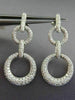 ESTATE 2.90CT DIAMOND 18KT WHITE GOLD CIRCLE OF LIFE GRADUATING HANGING EARRINGS