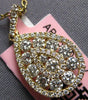 LARGE .77CT DIAMOND 14KT YELLOW GOLD 3D ROUND CLUSTER TEAR DROP FLOATING PENDANT