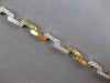 ESTATE WIDE .90CT DIAMOND 14KT 2 TONE GOLD MULTI WAVE SQUARE FUN TENNIS BRACELET