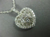 ESTATE LARGE 1.38CT DIAMOND 18KT WHITE GOLD ROUND & BAGUETTE HEART PENDANT 26599