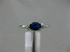 ESTATE .71CT DIAMOND & AAA OVAL SAPPHIRE 14KT WHITE GOLD FRIENDSHIP PROMISE RING