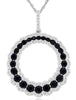 1.53CT DIAMOND & AAA SAPPHIRE 14KT WHITE GOLD 3D CIRCLE OF LIFE FLOATING PENDANT