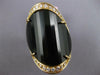 ESTATE EXTRA LARGE .45CT DIAMOND & AAA BLACK ONYX 14KT YELLOW GOLD OVAL FUN RING