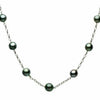 ESTATE AAA TAHITIAN PEARL 14KT WHITE GOLD 3D BY THE YARD TIN CUP LOVE NECKLACE