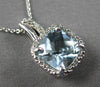 1.85CT DIAMOND & AAA AQUAMARINE 14KT WHITE GOLD CUSHION & ROUND FLOATING PENDANT