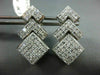 LARGE 4CT DIAMOND 14K WHITE GOLD PRINCESS INVISIBLE SQUARE HANGING EARRINGS #682