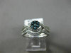 .68CT WHITE & BLUE DIAMOND 14KT WHITE GOLD FLOWER CLUSTER ENGAGEMENT RING SET