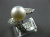 LARGE .62CT DIAMOND & AAA SOUTH SEA PEARL 18KT WHITE GOLD 3D MULTI ROW LOVE RING