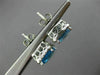 ESTATE 4.02CT DIAMOND & BLUE TOPAZ 14KT WHITE GOLD SQUARE HALO CLASSIC EARRINGS