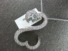ESTATE 1.36CT DIAMOND 14K WHITE GOLD DOUBLE HEART INFINITY LOVE FLOATING PENDANT