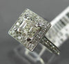 GIA 1.48CT ROUND & ASSCHER DIAMOND 14K WHITE GOLD 3D HALO SQUARE ENGAGEMENT RING