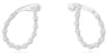 1.0CT DIAMOND 14KT WHITE GOLD 3D OPEN TEAR DROP SIDEWAY HOOP HANGING EARRINGS