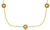 ESTATE .33CT DIAMOND 14KT YELLOW GOLD 3D ROUND FLOWER BY THE YARD LOVE NECKLACE