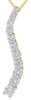 .74CT DIAMOND 14K WHITE GOLD 3D CLASSIC GRADUATING JOURNEY LOVE FLOATING PENDANT