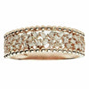 ESTATE WIDE .35CT DIAMOND 18K ROSE GOLD 3D SEMI ETERNITY BEADED ANNIVERSARY RING