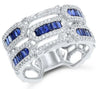 1.61CT DIAMOND & AAA SAPPHIRE 18KT ROSE GOLD ROUND & BAGUETTE ANNIVERSARY RING