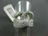 ESTATE EXTRA LARGE 2.92CT ROUND CUT DIAMOND 14KT WHITE GOLD WOVEN INFINITY RING