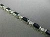 ESTATE 7.84CT DIAMOND & AAA EMERALD CUT SAPPHIRE 18KT WHITE GOLD TENNIS BRACELET