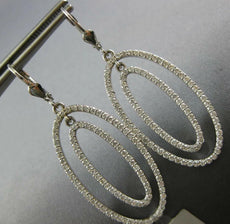 ESTATE LARGE 1.58CT DIAMOND 18KT WHITE GOLD 3D MULTI LINK OVAL HANGING EARRINGS