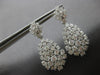 ESTATE LARGE 5.51CT DIAMOND 18KT WHITE GOLD CLUSTER TEAR DROP HANGING EARRINGS