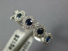 ESTATE .59CT DIAMOND & AAA SAPPHIRE 18K WHITE GOLD 3D ROUND FLOWER HALO FUN RING
