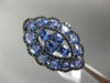 ESTATE LARGE 6.37CT BLACK DIAMOND & TANZANITE 14K WHITE GOLD MARQUISE SHAPE RING