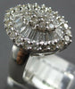 LARGE 1.92CT DIAMOND 18K WHITE GOLD ROUND & BAGUETTE INVISIBLE MARQUISE FUN RING