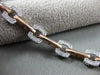 ESTATE WIDE .50CT DIAMOND 14KT WHITE & ROSE GOLD 3D MILGRAIN SQUARE BRACELET