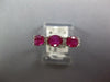 1.18CT DIAMOND & AAA RUBY 18K WHITE GOLD 3D OVAL & ROUND 3 STONE ANNIVERSARY ING