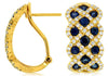 WIDE 3CT DIAMOND & AAA SAPPHIRE 14KT YELLOW GOLD INFINITY LOVE CLIP ON EARRINGS