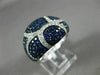 ESTATE WIDE 2.43CT DIAMOND & AAA SAPPHIRE 14K WHITE GOLD MULTI ROW PAVE FUN RING
