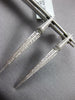 ESTATE 0.42CT DIAMOND 18KT WHITE GOLD 3D ELONGATED PYRAMID FUN HANGING EARRINGS