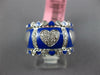 WIDE 1.03CT DIAMOND & BLUE ENAMEL 18KT WHITE GOLD MULTI HEART ETERNITY LOVE RING