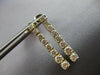 ESTATE LARGE 1.5CT DIAMOND 14KT YELLOW GOLD ROUND JOURNEY FLEXIBLE BAR HANGING EARRINGS