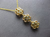 1.15CT DIAMOND 14K YELLOW GOLD ROUND FLOWER PAST PRESENT FUTURE FLOATING PENDANT
