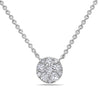 ESTATE .30CT DIAMOND 18KT WHITE GOLD 3D CLASSIC PAVE CIRCULAR LOVE NECKLACE