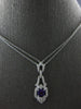 1.04CT DIAMOND & AAA AMETHYST 14KT WHITE GOLD 3D CUSHION & ROUND LARIAT NECKLACE