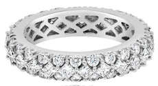2.49CT DIAMOND 18K WHITE GOLD ROUND & PRINCESS ETERNITY WEDDING ANNIVERSARY RING